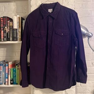 J Crew Corduroy Shirt Large Purple